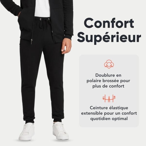 Pantalon de Jogging FM London Slim pour Hommes avec Poches zippées – Image 4