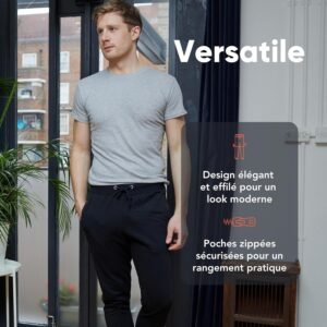 Pantalon de Jogging FM London Slim pour Hommes avec Poches zippées